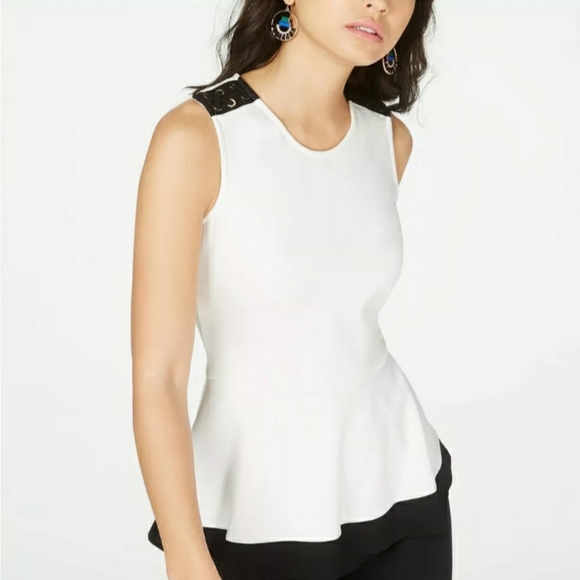 Thalia Sodi Tops - Thalia Sodi criss cross hem peplum top